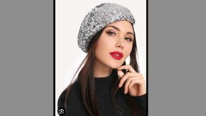 Silver Beret Hat