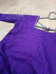Purple Brasso Net Kurti