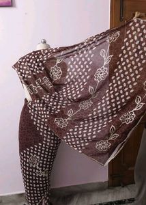 Elegant Brown Printed Saree