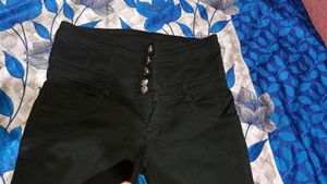 Black Full Length Jeans With High Waist And Size Is 28&#34; Waist ....