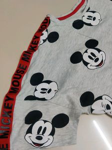 Light Grey Colour With Whole Mickey Mouse Print