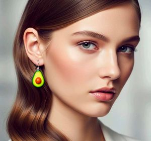 Avocado Clay Art Earrings