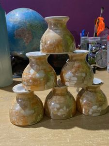 Vintage-Style Mini Ceramic Cups – Set of 6 | Rusti