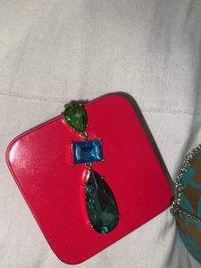 Beautiful Peacock Coloured Earrings
