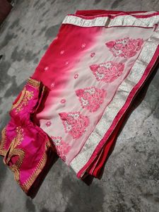 Elegant Party Wear Heavy Work Embroidery Saree
