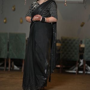 Black Party Wear Saree