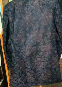 Men Black &amp; Beige Mofit Printed Sherwani