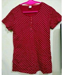 Marron Polkadot Top ♥️🔥(Looks Very Stylish But Th