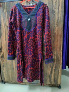 Floral Kurta with Red Leggings