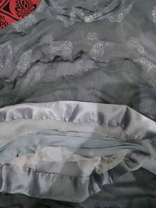 11-12 year girl grey party wear frock never used