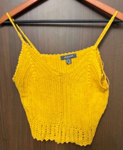 Yellow Crochet Cami Top
