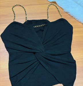 Twisted Noir Knit Top