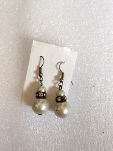 White Pearl Earrings