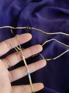 4 Dual Tone Back Chain For Necklace