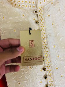 Elegant Gold Embroidered Kurta Set