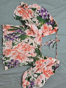 Floral Print Crop Top