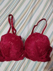 Burgundy Lace Bra