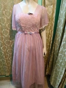 Elegant Pink Lace Party Dress free delivery