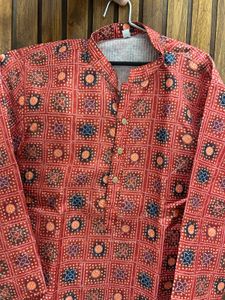 Red Printed Kurta
