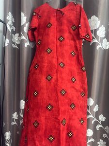 Red Printed Kurta