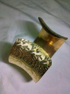 NEW adjustable chunky gold bracelet western floral