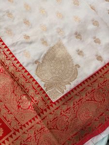 Bengali Traditional White-red Saree