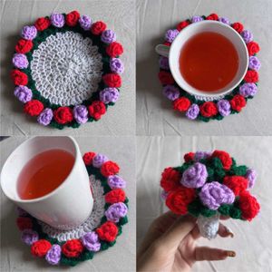 Crochet Rose Coaster Bouquet
