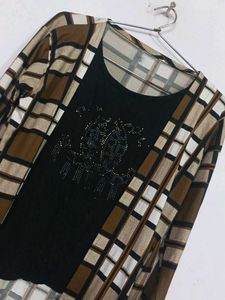 Brown Plaid Duster &amp; Tank Set
