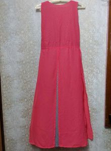 Coral Sleeveless Front Cut Out Dress