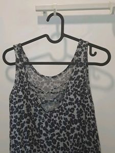 H&amp;M Grey Leopard print Playsuit