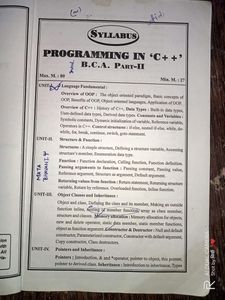 BCA Part II , Programming In ‘C++’