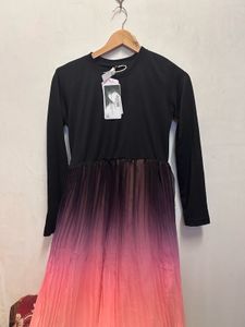 Stylish Pleated Ombre Dress