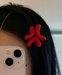Handmade Crochet Angry Hair Clip