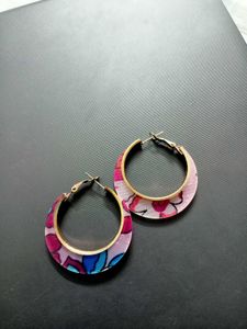 Funky Floral Hoop Earrings