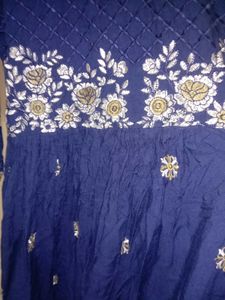 Navy Embroidered Anarkali Dress