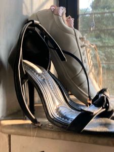 Elle Women&#39;s Black Ankle Strap Stilettos