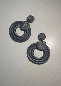 Gray Statement Earrings