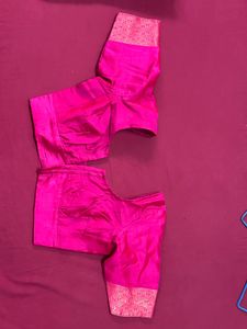 Pink Banarasi Silk Saree with Blouse