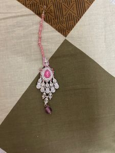 Elegant Pink Indian Jewelry Set