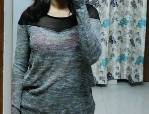 H&M Grey Net Top