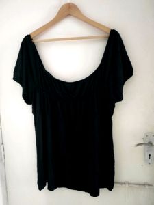 Black Scoop Neck Top