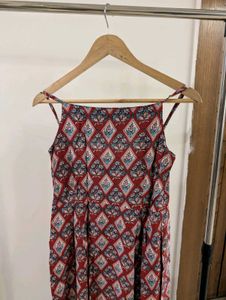 Red Diamond Floral Print Sundress