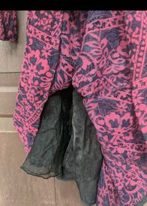 Patterned Long Sleeve Dress