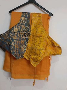 Silk Saree With Designer Blouses Combo