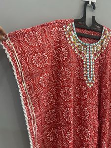 Red Printed Kaftan Set (L)