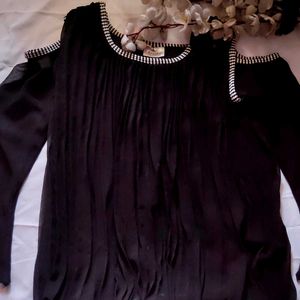Black Cold Shoulder Blouse