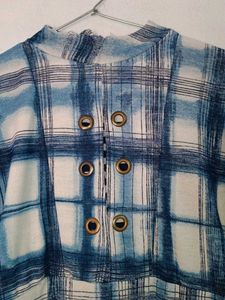 Blue Checked long Dress