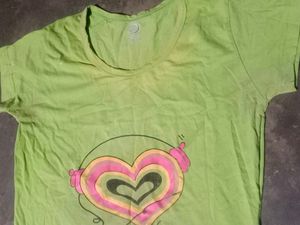 Green &#39;Listen to Your Heart&#39; Tee..And Blue T Shirt