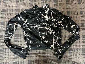 Marble Print Long Sleeve Top