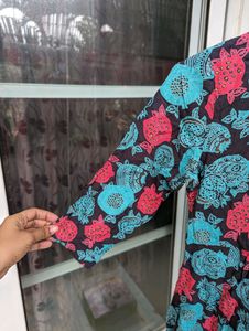 Floral Print Knee Length Dress